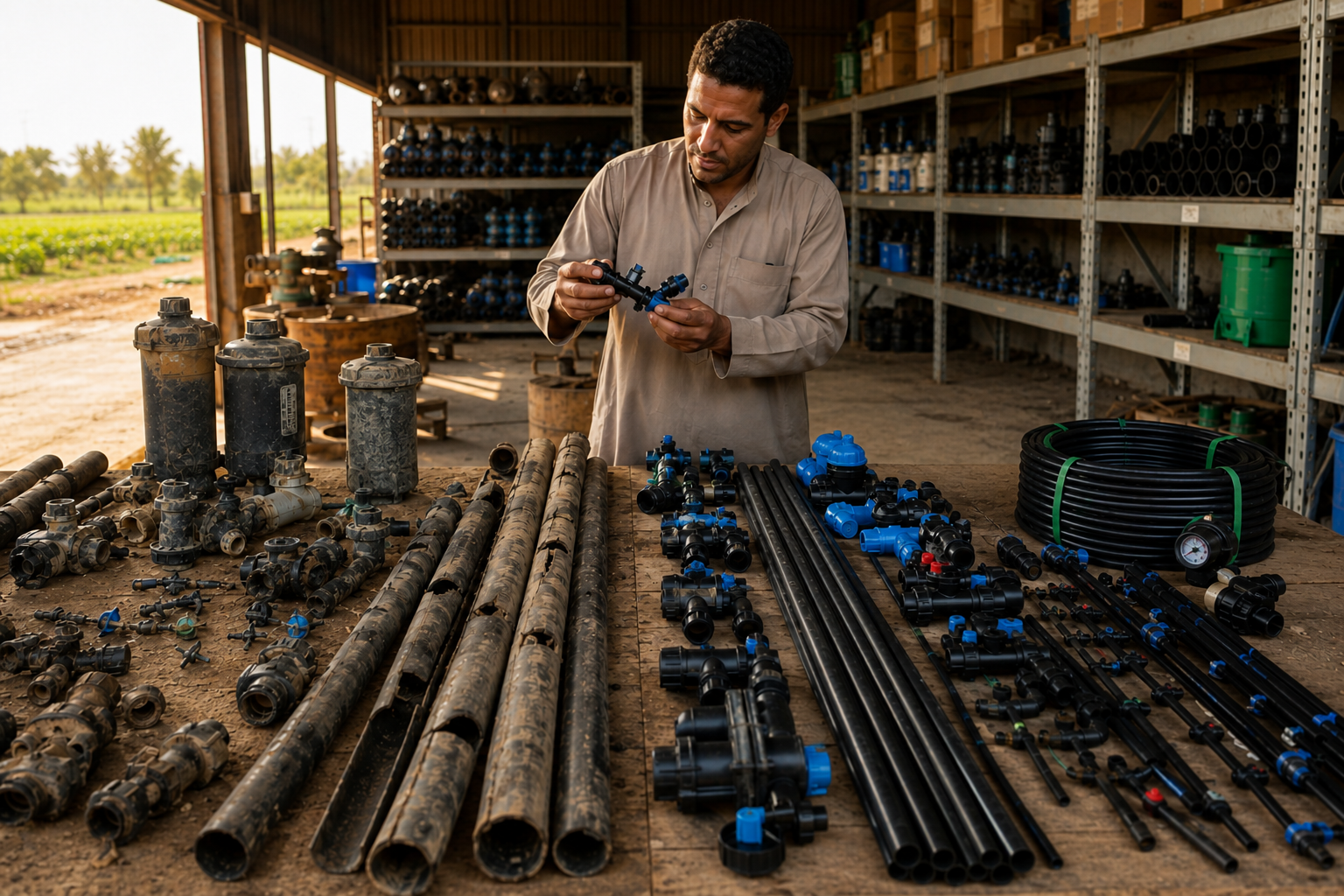 When Is Replacing Part of an Irrigation Network Better Than Repairing It?