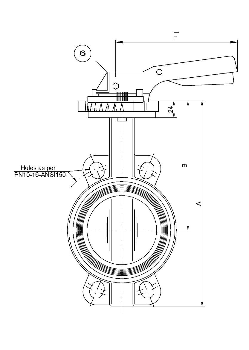 Lever Wafer Butterfly Valve